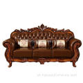 Sofá real barato de madeira maciça para sala de estar
